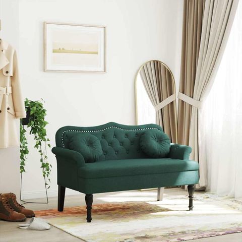 Vidaxl 47” W Small Loveseat, Velvet Chesterfield Sofa, 2 Seater Couch For Living Room, Dark ... pertaining to The Timeless Appeal of the vidaXL Chesterfield Loveseat in Dark Green